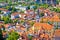 Old Ljubljana cityscape aerial view