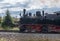 The old locomotive in forest in Harz, Germany