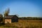 Old Log Cabin in Field in Wisconsin