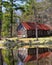 Old Log Cabin in Michigan Forest