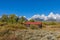 Old Log Cabin in a Scenic Teton Fall Landscape