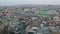 Old low-rise and modern buildings` roofs in Vienna on a cloudy day, Austria