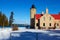 Old Mackinac Point Lighthouse in Winter - Michigan