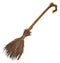 Old magic broom on which witch flies
