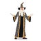 Old Magician or Astrologer with Wand, Wizard Character Making Spell. Merlin or Dumbledore Halloween Personage with Beard