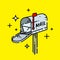 Old mailbox line icon