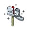 Old mailbox line icon