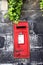 old mailbox on stone wall