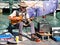 Old man Australian street guitarist performing at Circular Quay.