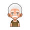 Old Man Cartoon Icon. Cute Avatar. Vector