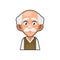 Old Man Cartoon Icon. Cute Avatar. Vector