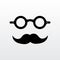 Old man faces moustaches and eyeglasses icon vector illustration