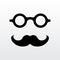 Old man faces moustaches and eyeglasses icon vector illustration