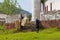 Old man in front of the mosque in the village of Lure, Albania.