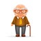Old Man Grandfather 3d Realistic Cartoon Character Design Isolated Vector Illustrator