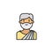 Old man Greece icon. Element of color ancient greece icon for mobile concept and web apps. Colored Old man Greece icon can be use