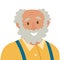 Old man icon vector. Man icon illustration. Face of old man icon. Face of elder people icons cartoon style.