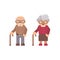 Old man and old lady flat character illustration. Grandparents day