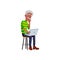 old man reading article on laptop screen cartoon vector