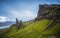 Old man of Storr, Scottish highlands in a cloudy morning, Scotland, UK