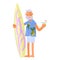 Old man with surfboard