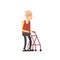 Old man walking with rollator
