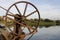 Old mechanical crane gears on Salleen pier