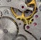 Old mechanical watch close up