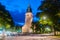 The old medieval cathedral at night in Turku, Finland