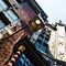 old medieval lantern on street in Aachen city