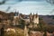 Old medieval Rochepot castle in Burgundy, spring day