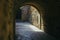 Old medieval tunnel on an old touristic town in Catalonia