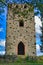 Old medivial observation tower called `Waldnerturm` or Vierritterturm` on German Odenwald forest