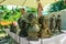 Old metal busts to politicians in a souvenir shop
