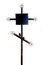 Old metal Christian cross isolated