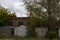 Old metal garages in the corner of the yard