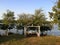 Old metal gazebo on the lakeshore in the province of Sakarya in Turkey