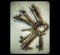 Old metal keys with grunge and 35mm slide type frame effect