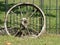 old metal wagon wheel