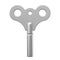 Old Metal Windup Key for Clock and Toys. 3d Rendering