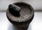 Old Mexican object called Molcajete for cooking