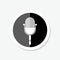 Old microphone circle icon. Black, round, minimalist icon