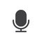 Old microphone simple icon vector