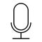 Old microphone thin line icon. Vector pictogram