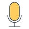 Old microphone thin line icon. Vector pictogram