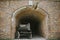 Old military german shelter. Poland. Old wooden wagon