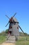 Old Mill, the oldest functioning wooden windmill in the United States used to grind corn.