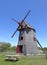 Old Mill, the oldest functioning wooden windmill in the United States used to grind corn.