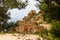 Old mine ruins in the area between Masua and Nebida on Sardinia island