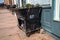 Old mining ore carts used as decorative planters in the gold mining town of Victor, Colorado